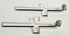 Load image into Gallery viewer, Rhinestone Bulb Cross Earrings (6 Colors)
