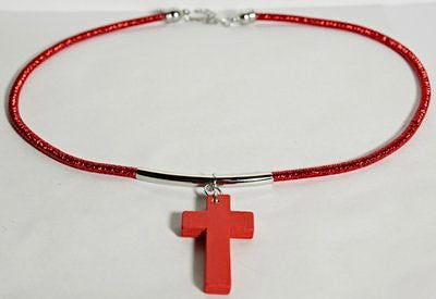 Bungee Cord Cross Necklace (5 Colors)